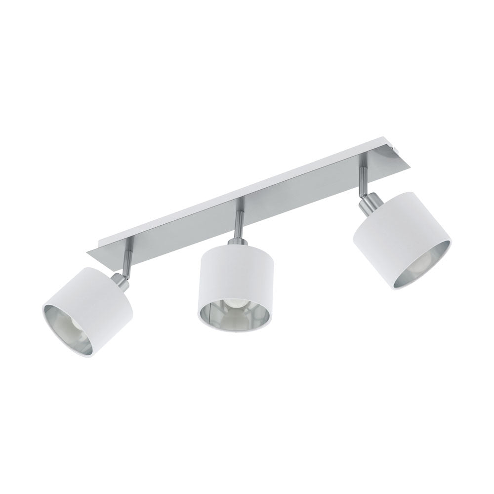 Eglo Lighting 97534A  Valbiano Track Light Satin Nickel And White