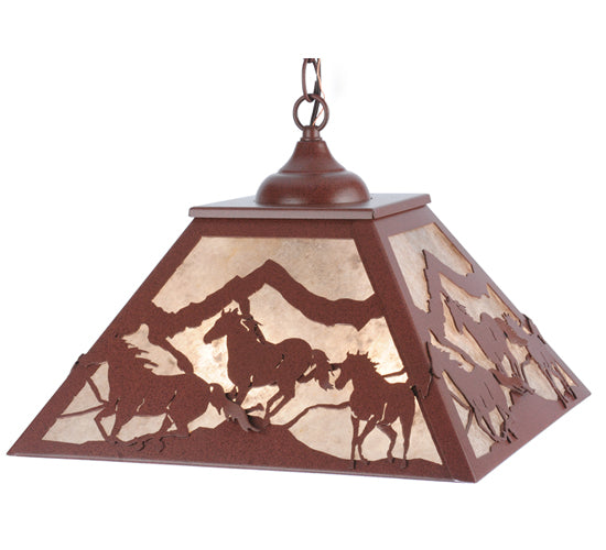 Meyda Tiffany Running Horses 114903 Pendant Light - Rust