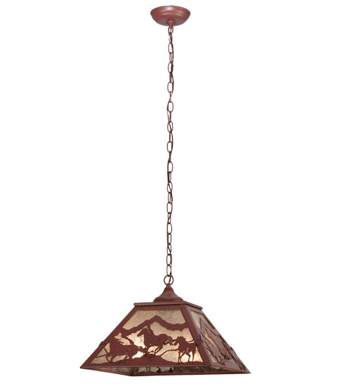 Meyda Tiffany Running Horses 114903 Pendant Light - Rust
