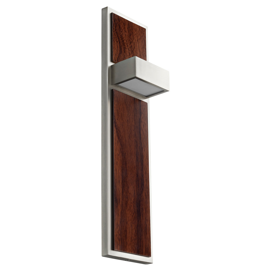 Oxygen Guapo 3-401-24 Wall Sconce Light - Satin Nickel W/ Walnut