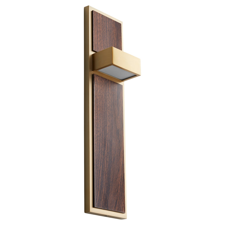 Oxygen Guapo 3-401-40 Wall Sconce Light - Aged Brass W/ Walnut