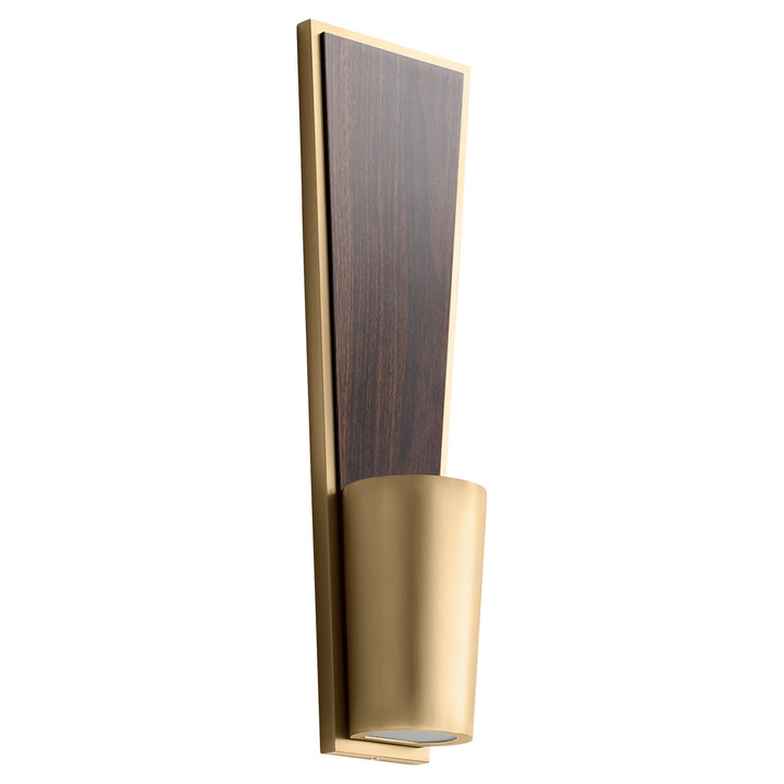 Oxygen Favero 3-402-40 Wall Sconce Light - Antique Brass W/ Walnut
