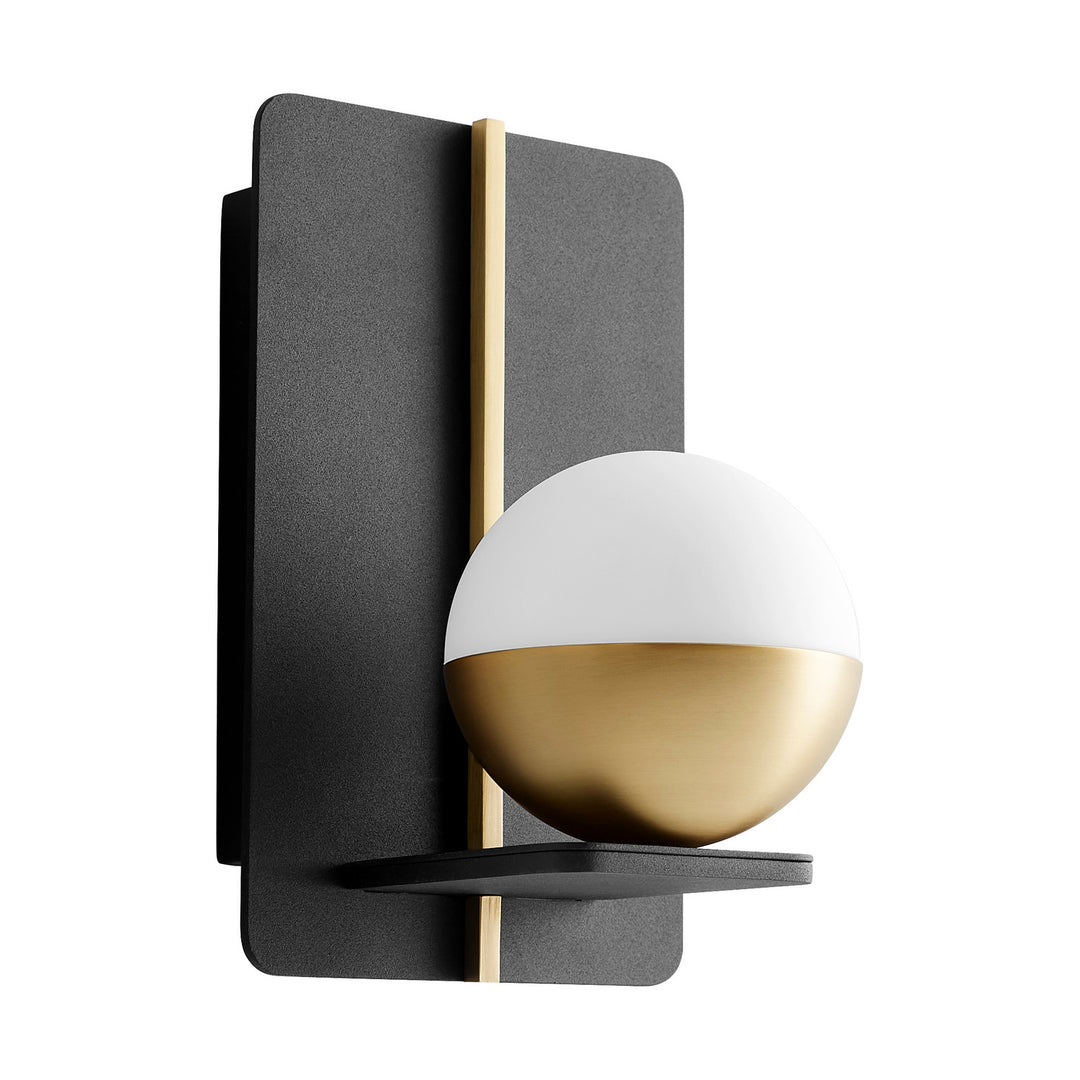 Oxygen Iota 3-554-1540 Wall Sconce Light - Black W/ Aged Brass
