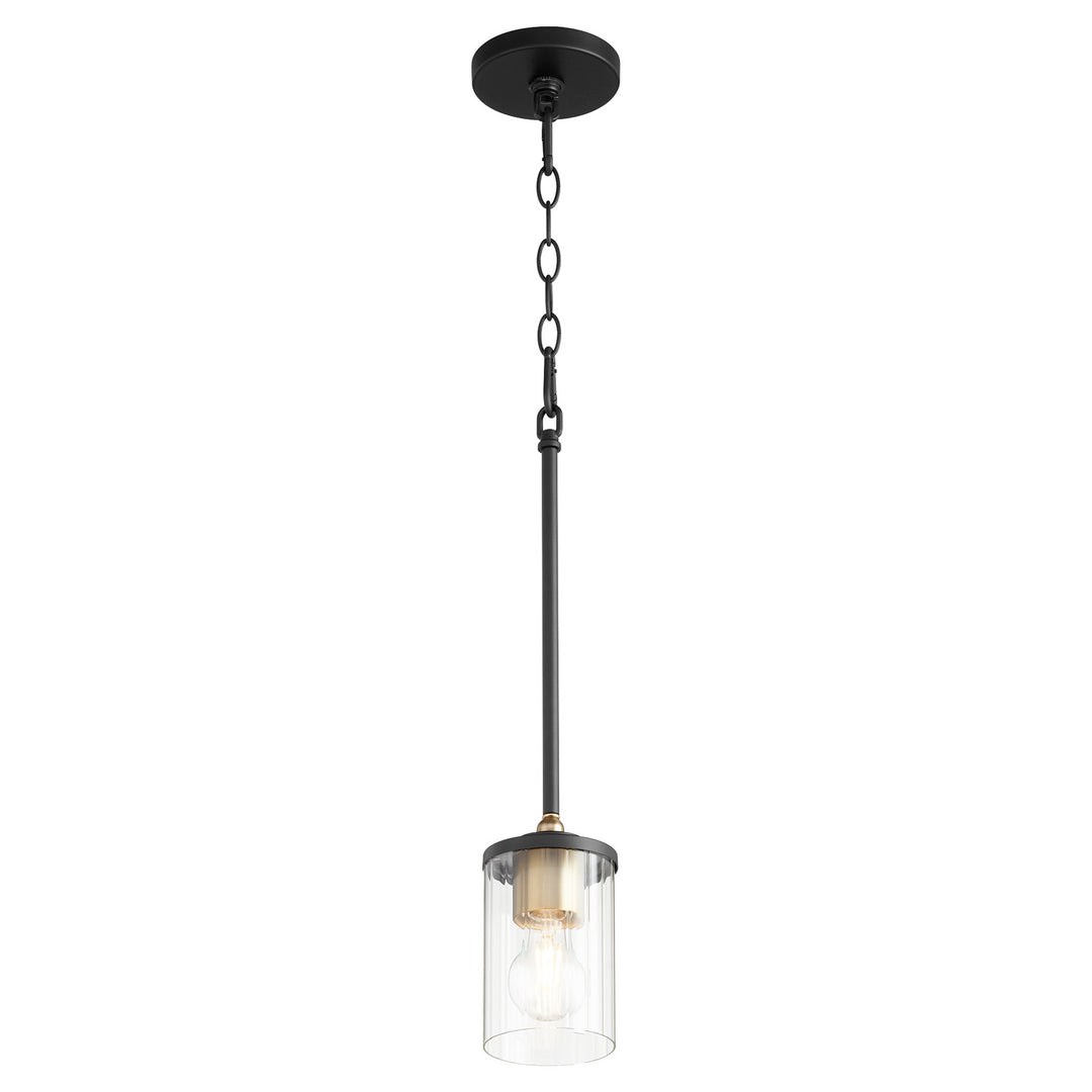 Quorum Empire 329-6980 Pendant Light - Textured Black W/ Aged Brass