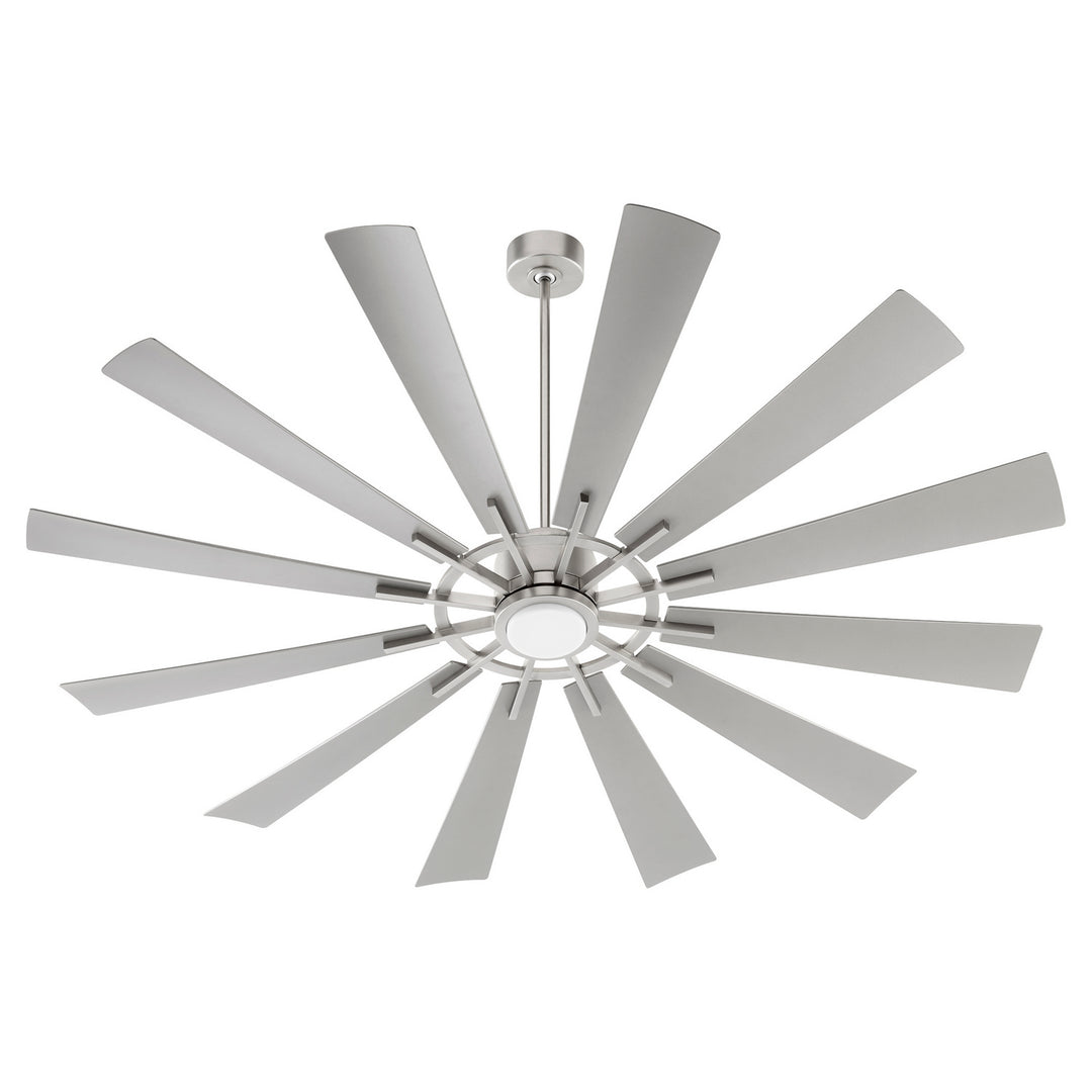 Quorum Cirque 47212-65 Ceiling Fan 72 in. - Satin Nickel, Silver