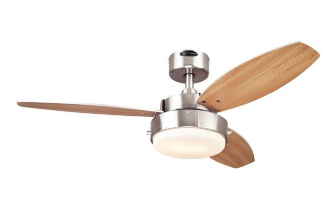 Westinghouse Alloy 7221600 Ceiling Fan - Brushed Nickel, Beech / Wengue/