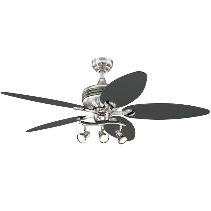 Westinghouse Xavier Ii 7223100 Ceiling Fan - Brushed Nickel, Graphite / Weathered Maple/