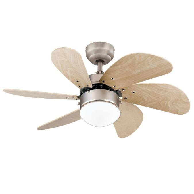 Westinghouse Turbo Swirl 7224000 Ceiling Fan - Brushed Aluminum, Light Maple/