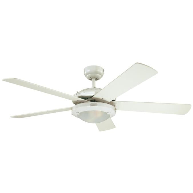 Westinghouse Comet 7233600 Ceiling Fan - White, White / White Wshd Pine/