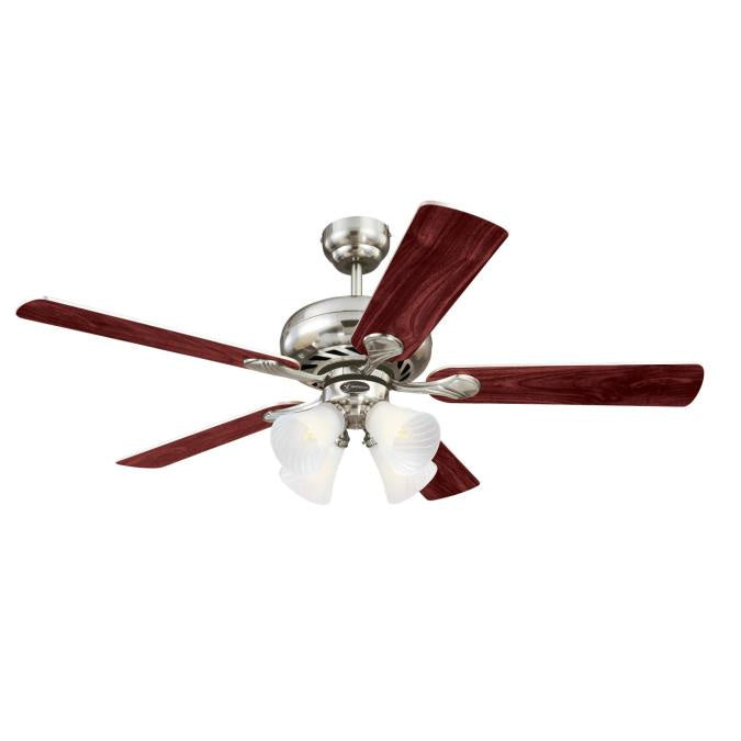 Westinghouse Swirl 7235900 Ceiling Fan - Brushed Nickel, Rosewood / Light Maple/