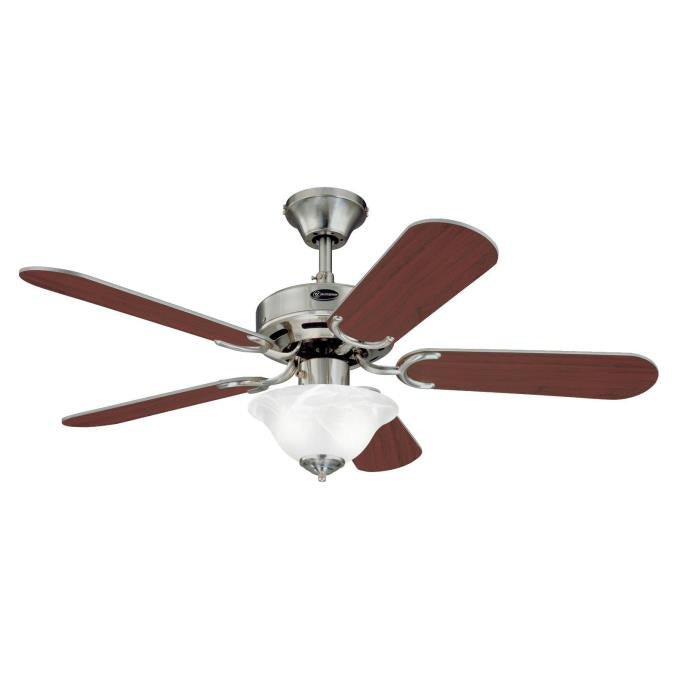 Westinghouse Richboro Se 7237500 Ceiling Fan - Brushed Nickel, Rosewood / Light Maple/