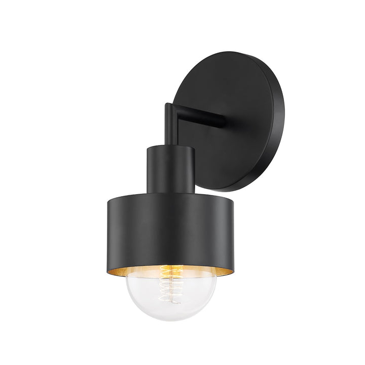 Troy North B8711-SBK/GL Wall Sconce Light - Soft Black/Gold Leaf