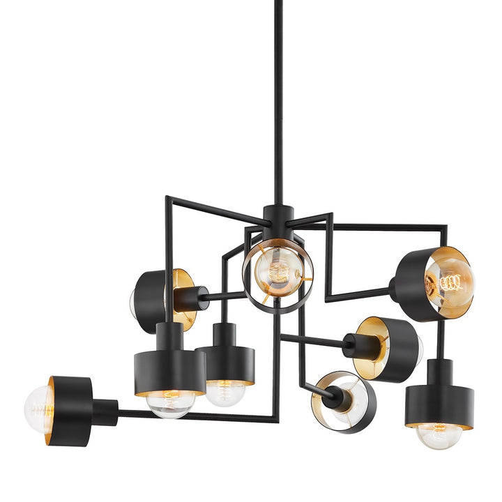 Troy North F8737-SBK/GL Pendant Light - Soft Black/Gold Leaf