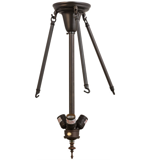 Meyda Tiffany Lighting 115266 Kesara Three Light Semi Flush W/Rods Hardware Utility Light Bronze / Dark