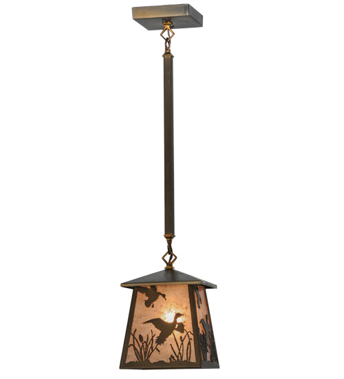 Meyda Tiffany Lighting 115324 Ducks In Flight One Light Pendant Outdoor Copper/Antique/Verde