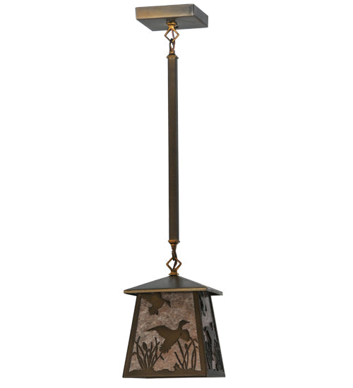 Meyda Tiffany Lighting 115324 Ducks In Flight One Light Pendant Outdoor Copper/Antique/Verde