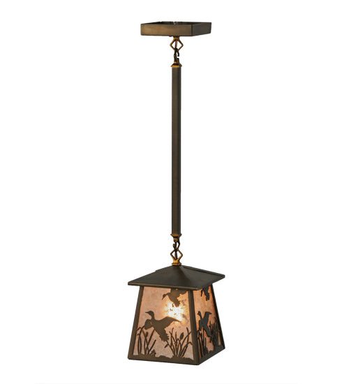 Meyda Tiffany Lighting 115324 Ducks In Flight One Light Pendant Outdoor Copper/Antique/Verde