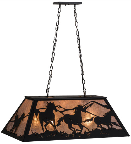 Meyda Tiffany Running Horses 115349 Pendant Light - Black/Silver Mica