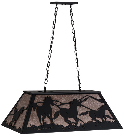 Meyda Tiffany Running Horses 115349 Pendant Light - Black/Silver Mica