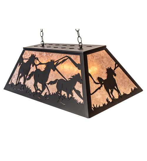 Meyda Tiffany Running Horses 115349 Pendant Light - Black/Silver Mica