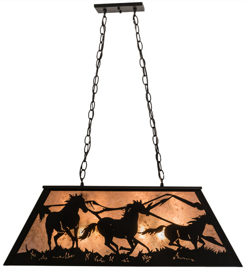 Meyda Tiffany Running Horses 115349 Pendant Light - Black/Silver Mica