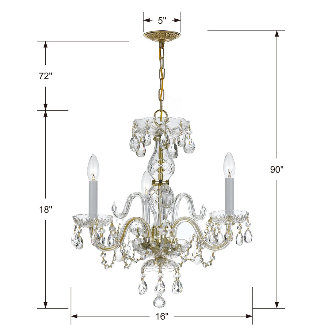 Crystorama Traditional Crystal 5044-PB-CL-I Chandelier Light - Polished Brass