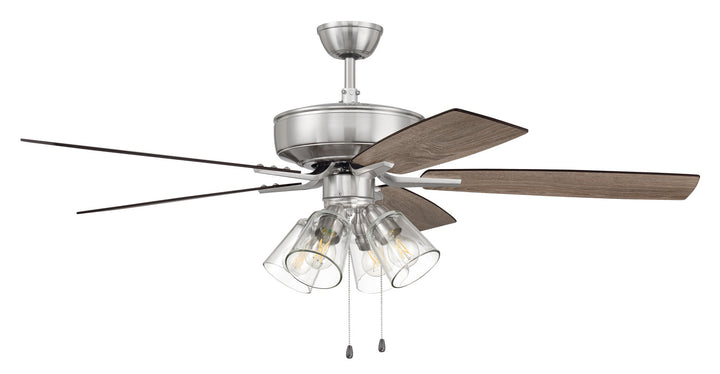 Craftmade Pro Plus 104 P104BNK5-52DWGWN Ceiling Fan 52 - Brushed Polished Nickel, Driftwood/Grey Walnut/