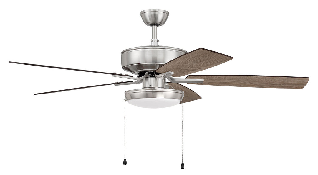 Craftmade Pro Plus 119 P119BNK5-52DWGWN Ceiling Fan 52 - Brushed Polished Nickel, Driftwood/Grey Walnut/