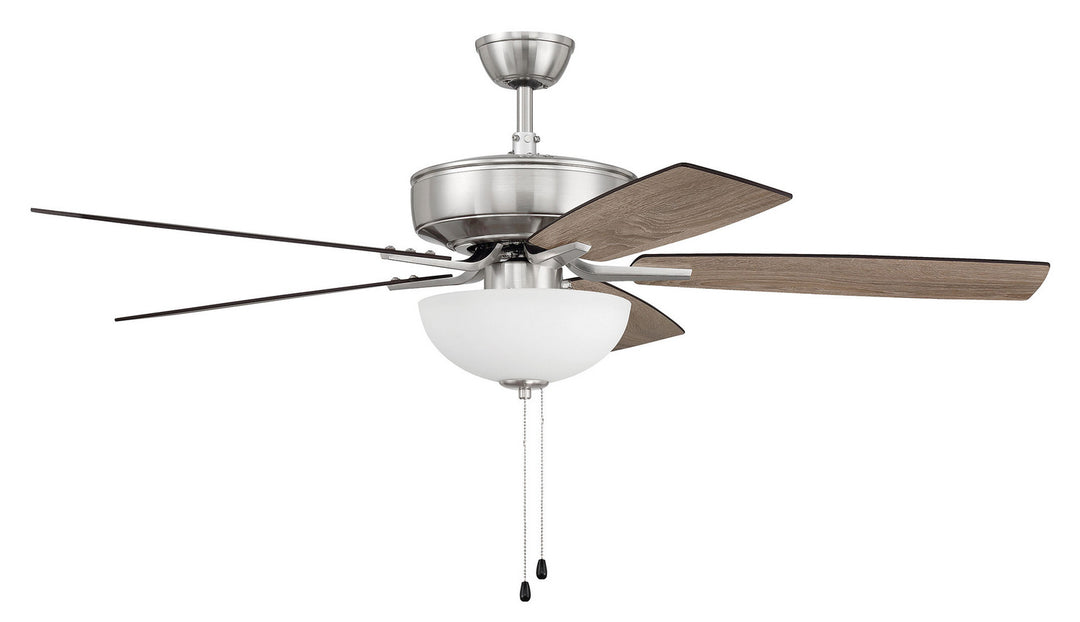 Craftmade Pro Plus 211 P211BNK5-52DWGWN Ceiling Fan 52 - Brushed Polished Nickel, Driftwood/Grey Walnut/