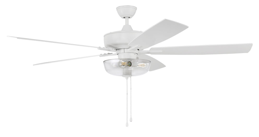 Craftmade Super Pro 101 S101W5-60WWOK Ceiling Fan 60 - White, White/Washed Oak/