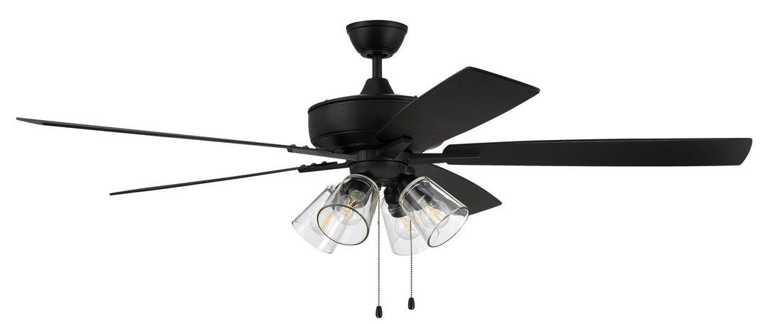 Craftmade Super Pro 104 S104FB5-60FBGW Ceiling Fan 60 - Flat Black, Flat Black/Greywood/