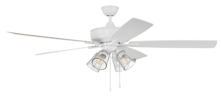 Craftmade Super Pro 104 S104W5-60WWOK Ceiling Fan 60 - White, White/Washed Oak/