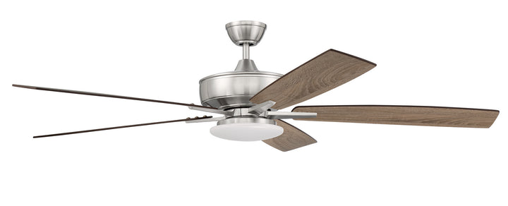 Craftmade Super Pro 112 S112BNK5-60DWGWN Ceiling Fan 60 - Brushed Polished Nickel, Driftwood/Grey Walnut/