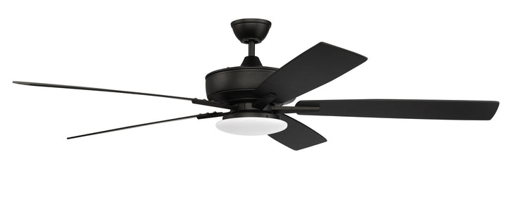 Craftmade Super Pro 112 S112FB5-60FBGW Ceiling Fan 60 - Flat Black, Flat Black/Greywood/