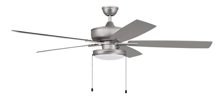 Craftmade Super Pro 119 S119BN5-60BNGW Ceiling Fan 60 - Brushed Satin Nickel, Brushed Nickel/Greywood/