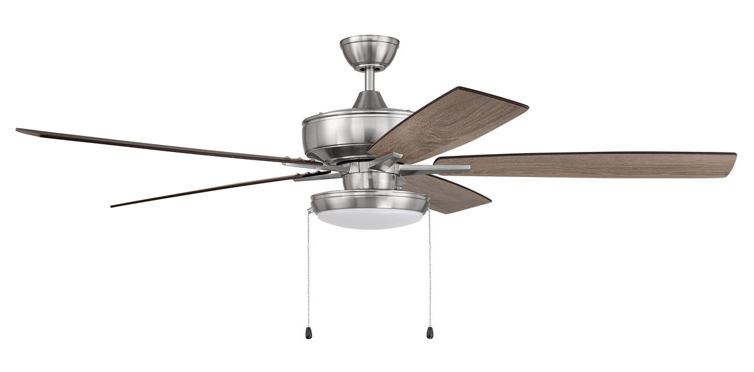 Craftmade Super Pro 119 S119BNK5-60DWGWN Ceiling Fan 60 - Brushed Polished Nickel, Driftwood/Grey Walnut/