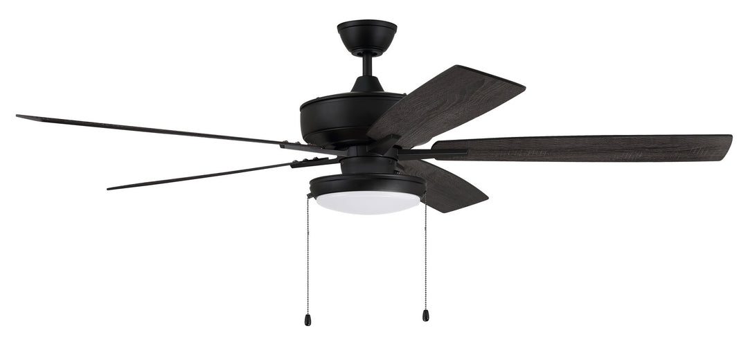 Craftmade Super Pro 119 S119FB5-60FBGW Ceiling Fan 60 - Flat Black, Flat Black/Greywood/