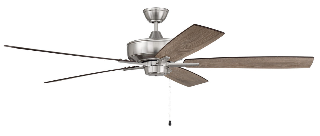 Craftmade Super Pro 60 S60BNK5-60DWGWN Ceiling Fan 60 - Brushed Polished Nickel, Driftwood/Grey Walnut/