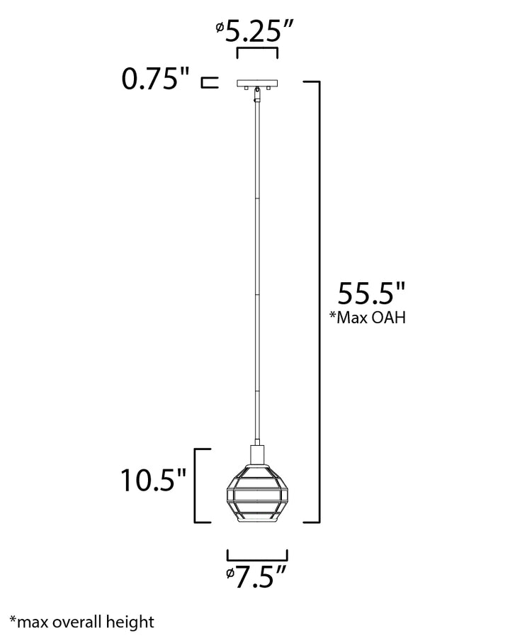 Maxim Heirloom 11541BKBUB Pendant Light - Black / Burnished Brass