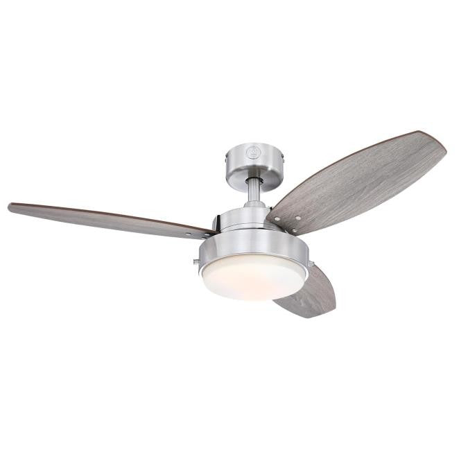 Westinghouse Alloy 7305100 Ceiling Fan - Brushed Nickel, Weathered Oak / Walnut/