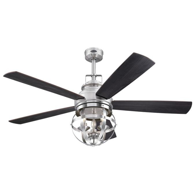 Westinghouse Stella Mira 7305700 Ceiling Fan - Brushed Nickel, Wengue / Rustic Birch/