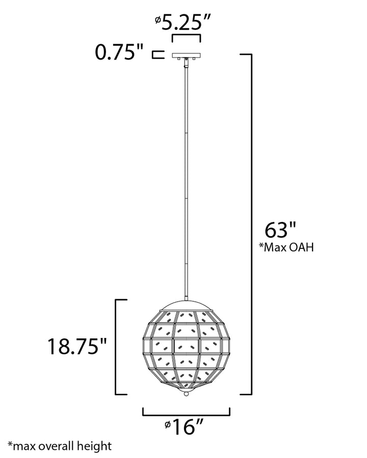 Maxim Heirloom 11546BKBUB Pendant Light - Black / Burnished Brass