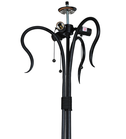 Meyda Tiffany Lighting 115470 Revival Three Light Floor Base Utility Light Black