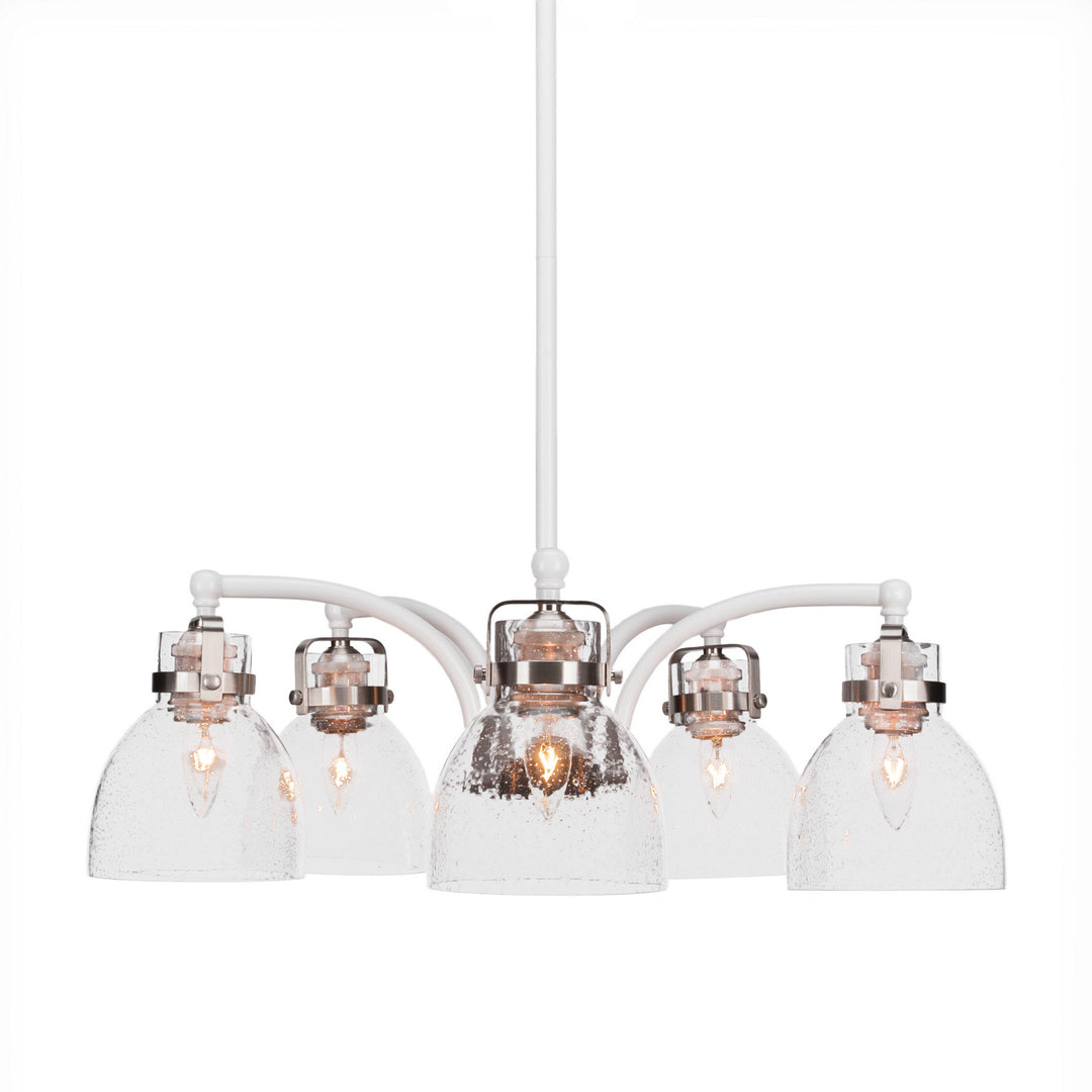 Toltec Easton 1945-whbn-4110 Chandelier Light - White & Brushed Nickel