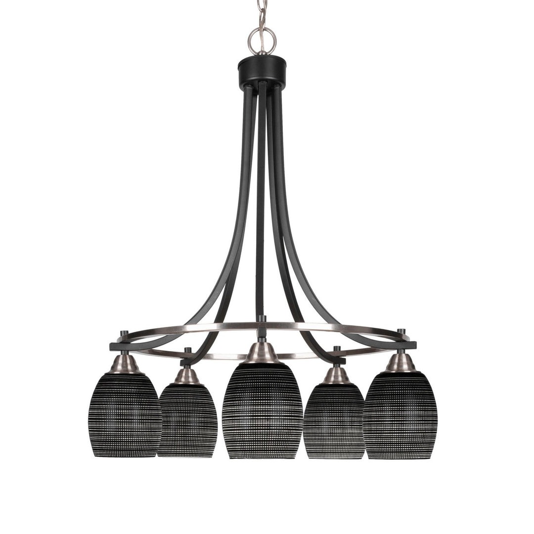 Toltec Paramount 3415-mbbn-4029 Chandelier Light - Matte Black & Brushed Nickel