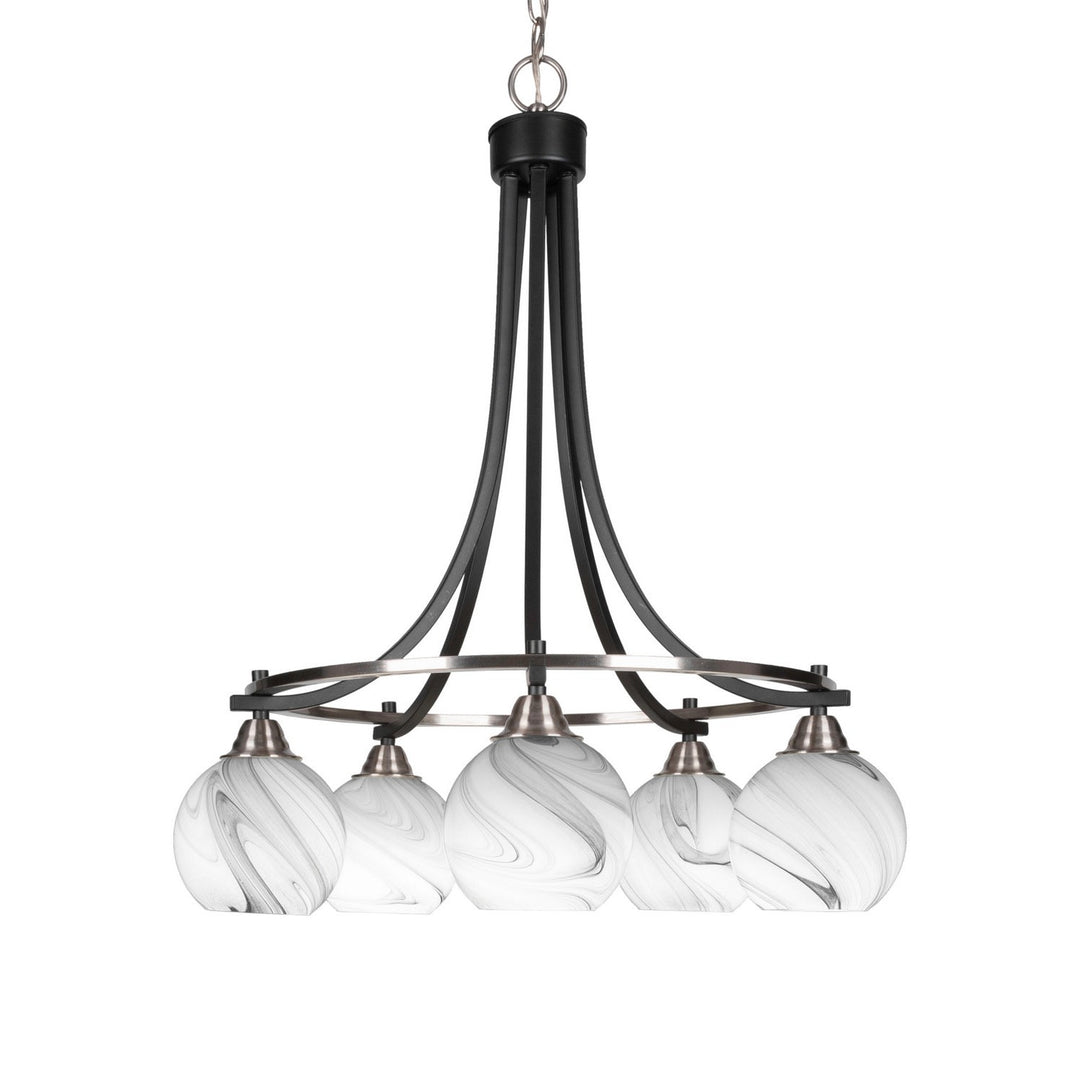 Toltec Paramount 3415-mbbn-4109 Chandelier Light - Matte Black & Brushed Nickel