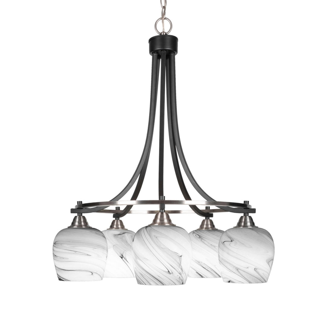 Toltec Paramount 3415-mbbn-4819 Chandelier Light - Matte Black & Brushed Nickel