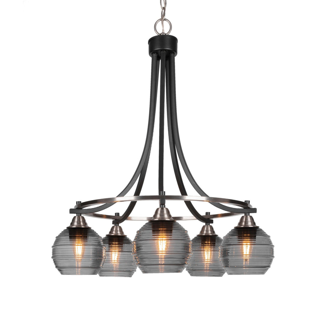 Toltec Paramount 3415-mbbn-5112 Chandelier Light - Matte Black & Brushed Nickel