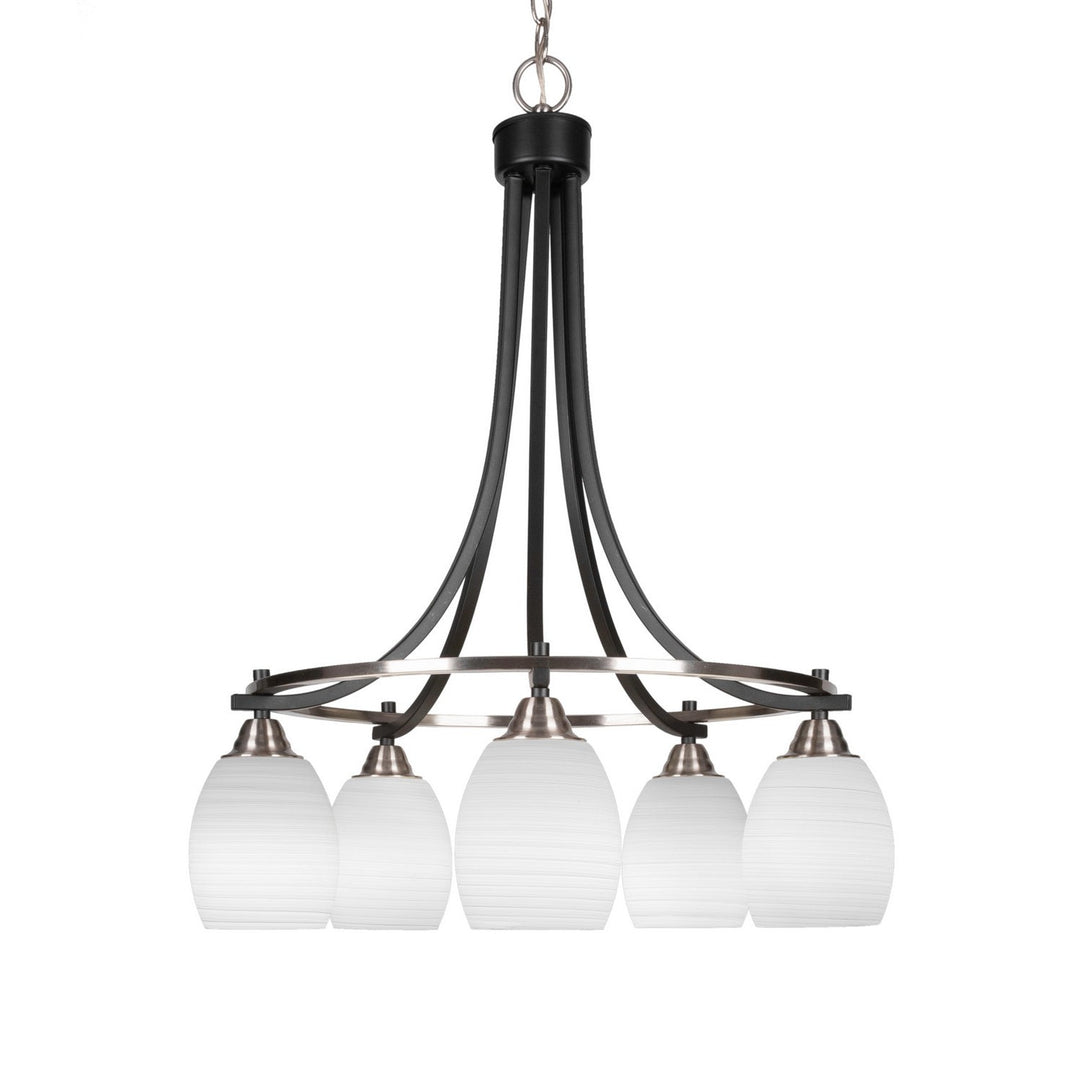 Toltec Paramount 3415-mbbn-615 Chandelier Light - Matte Black & Brushed Nickel