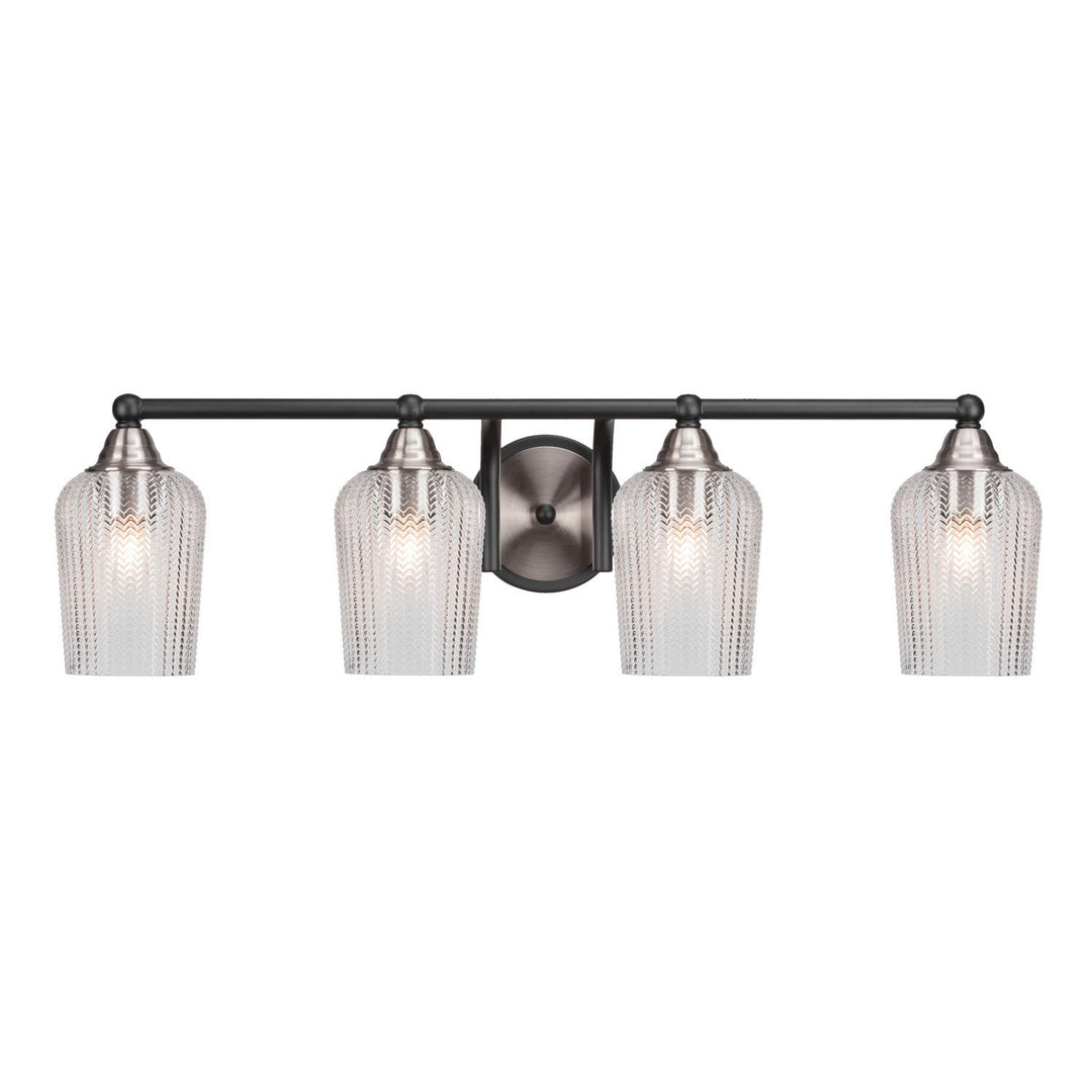 Toltec Paramount 3424-mbbn-4250 Bath Vanity Light 31 in. wide - Matte Black & Brushed Nickel